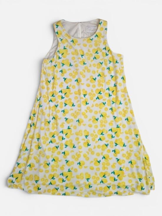 Pappagallo Dresses & Skirts - Pappagallo White Boho Spring‎ Lemon Print Butter Yellow Midi Dress Small